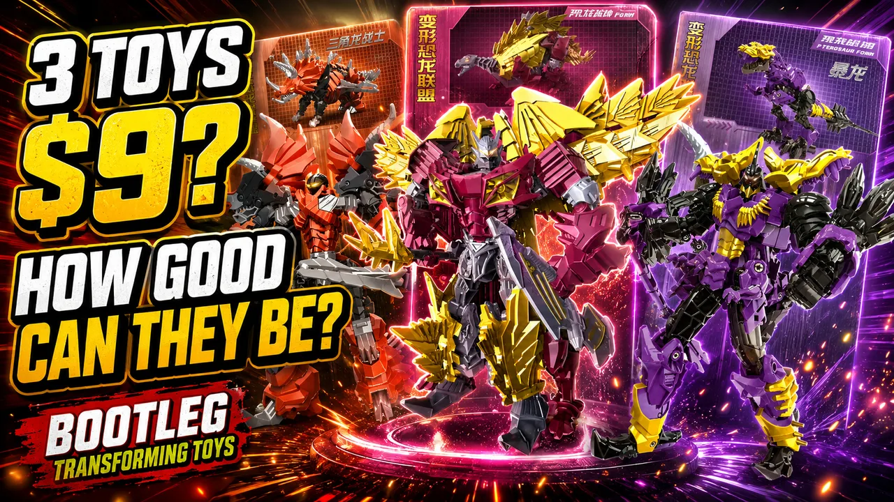Three colorful transforming dinosaur robot toys reviewed for under nine dollars